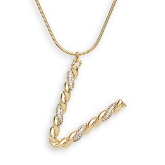 New ~ ETTIKA Letter “V”
18K Goldplated & Cubic Zirconia Initial Pendant … - Picture 2 of 4